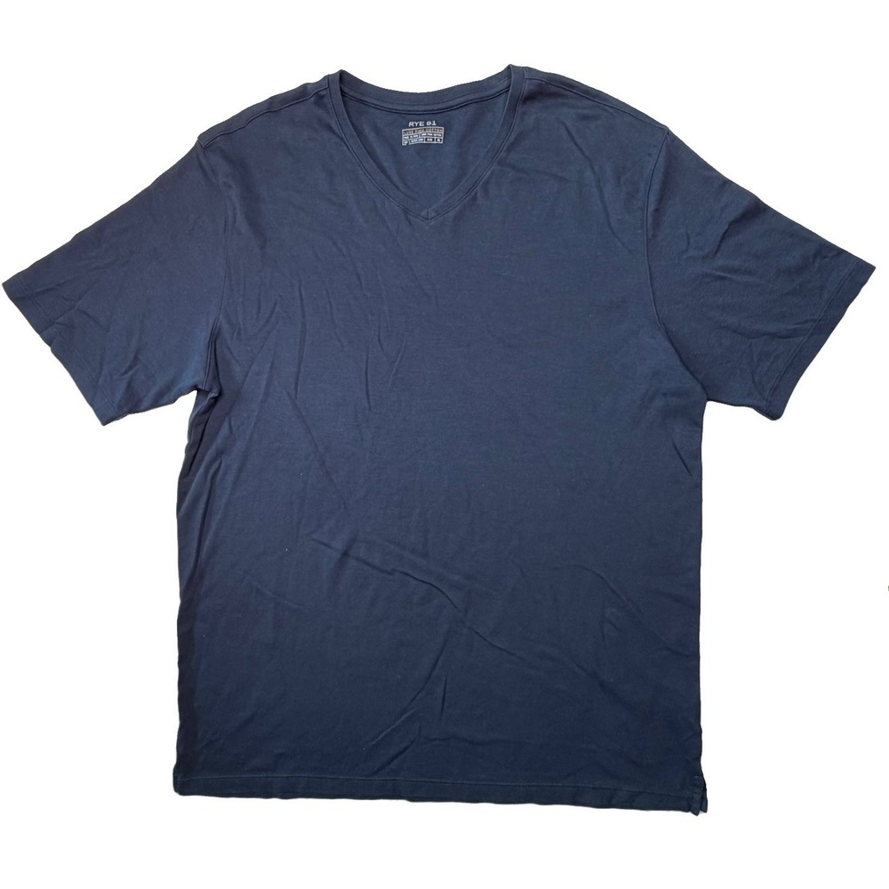 RYE 51 Men's XL Navy Luxe Pima Cotton V-Neck T-Shirt Small Batch Peru